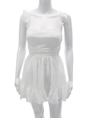 Lucy in the Sky XXS tie back ruffle flowy mini dress open back